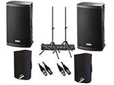 2x FBT Xlite 1000w 12" Aktivlautsprecher inkl. gepolsterter Abdeckung, Ständer & Tragetaschen und Kabel
